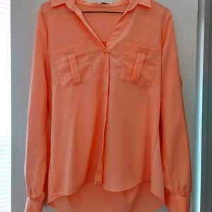 Charming Charlie Peach Colored Button Down